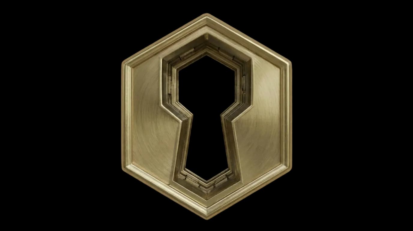 Sculpted brass keyhole cover plate
