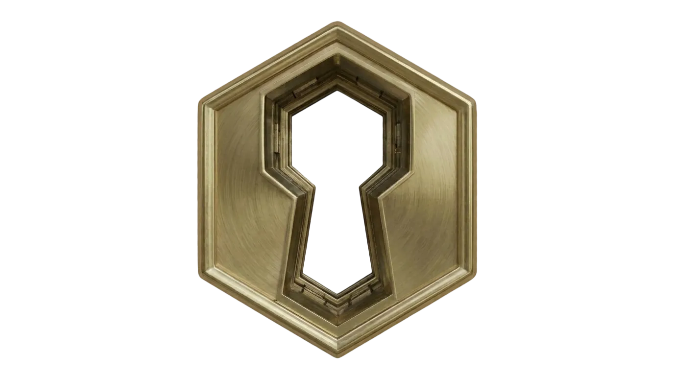 Sculpted brass keyhole cover plate